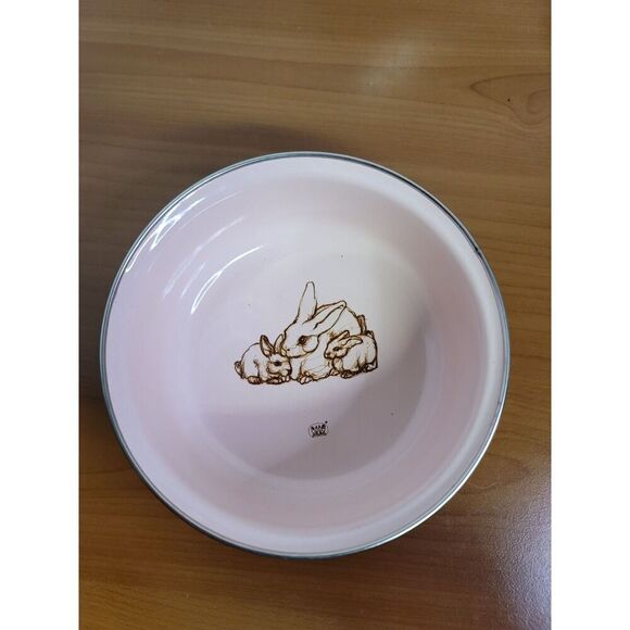Pink Bunnies 3-Piece Feeding Set with Plate Bowl and Mug #A19 - Picture 3 of 12